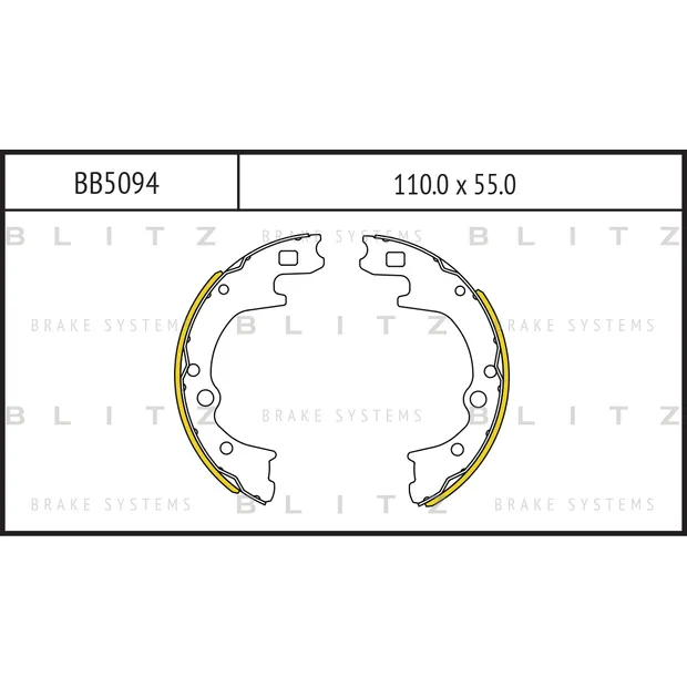 Колодки тормозные барабанные HYUNDAI Porter 05-> BLITZ BB5094