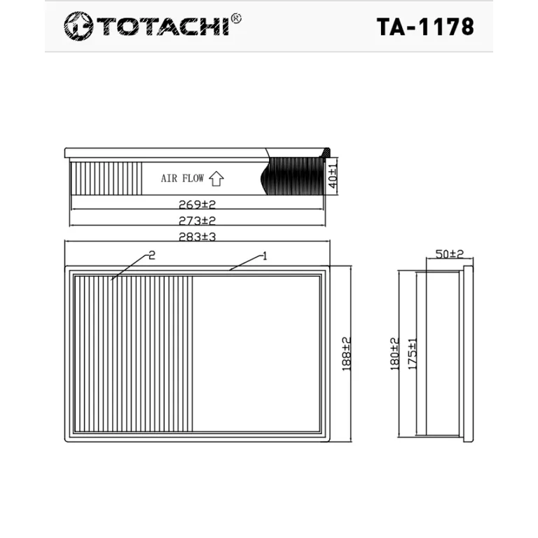 Фильтр воздушный TOTACHI TA-1178 3M51-9601-AA MANN C 28 122 TOTACHI TA-1178