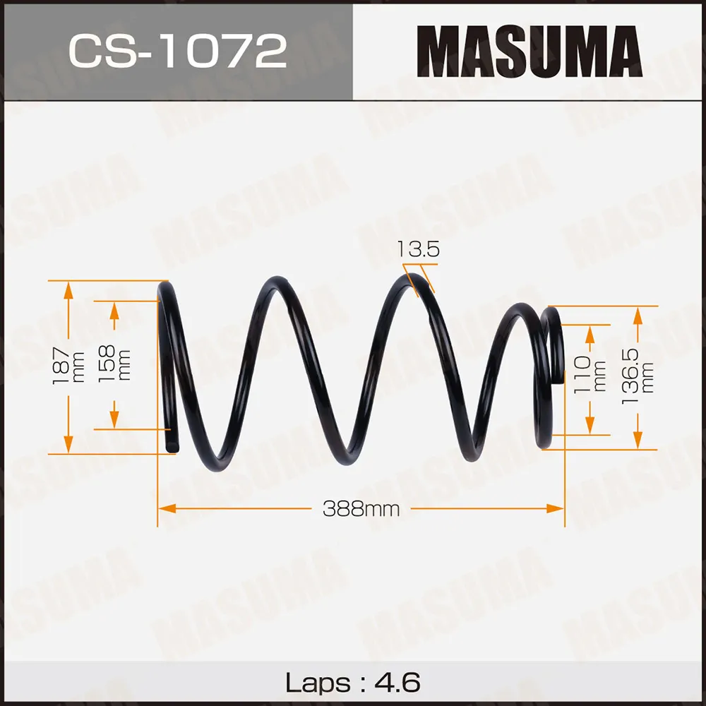 Пружина подвески MASUMA CS-1072
