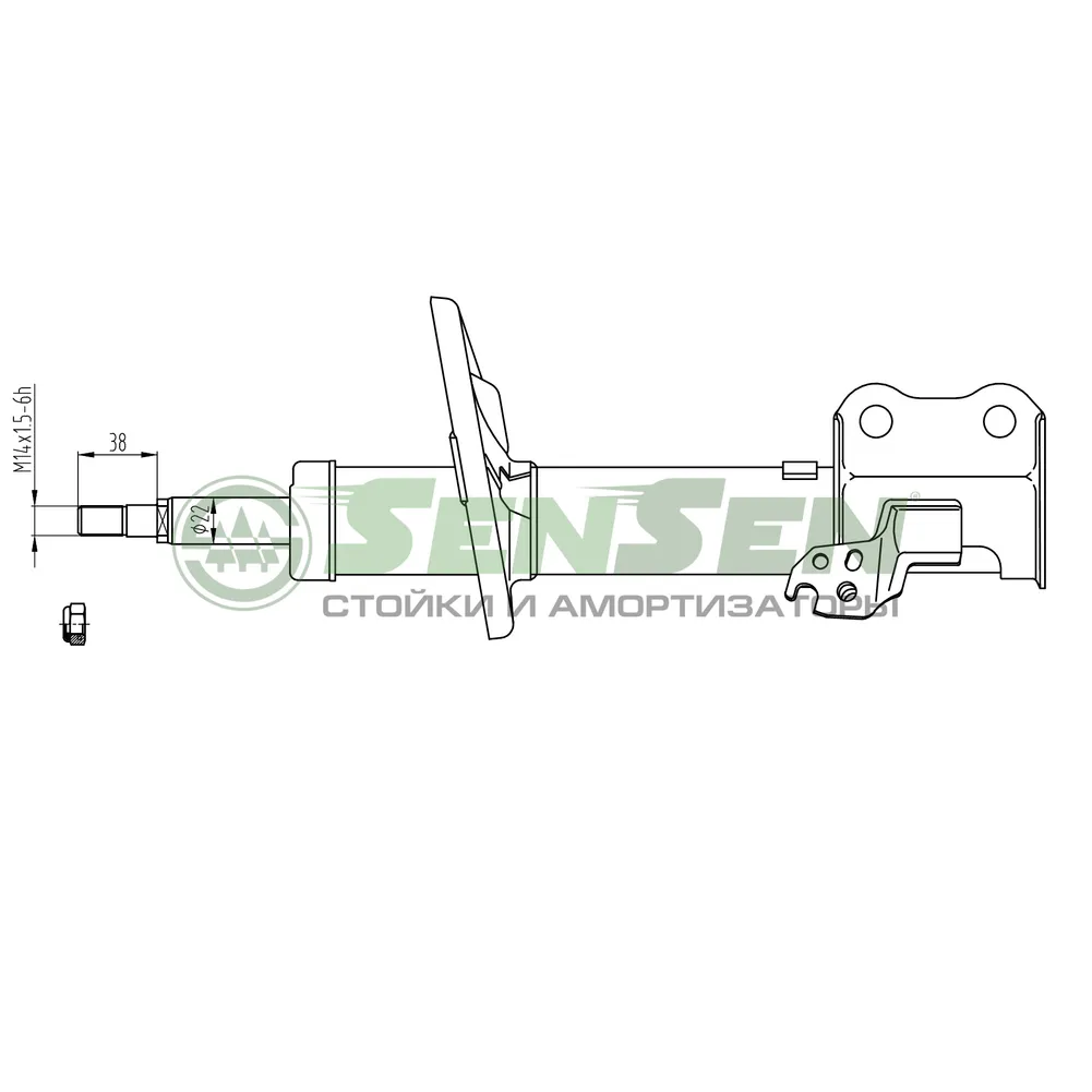 (Заменён на 42140097) Амортизатор TOYOTA CARINA E (T19) 1,6-2,0TD --01.96 передний L SENSEN 42140046
