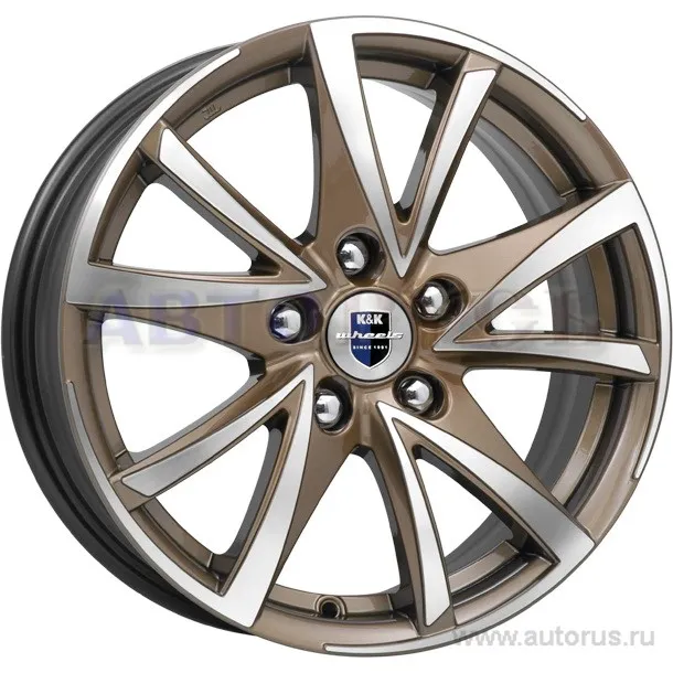 Диск литой R16 6.5J 5x114.3/67.1 ET35 КИК Игуана алмаз брасс 11903