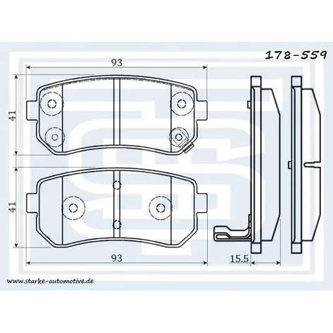 Колодки тормозные HYUNDAI ACCENT III задние STARKE 178559
