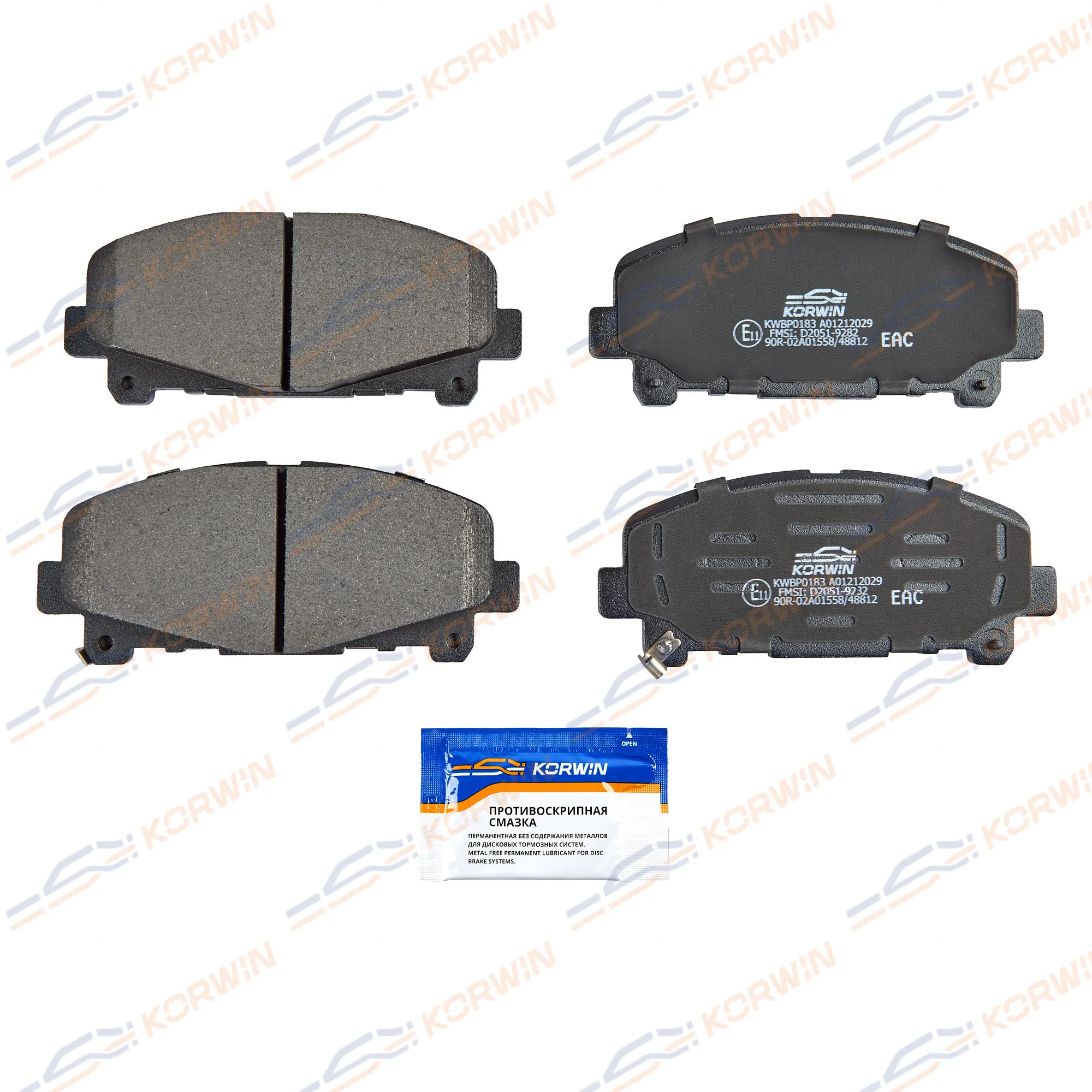 Колодки тормозные перед. Honda Accord VIII (CU/CW) 08-/Accord IX (CR) 12- KORWIN KWBP0183
