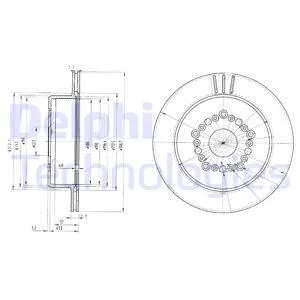 Диск тормозной LEXUS GS300 93-97/LS400 94-00 задний вент.D=307 мм. DELPHI BG3230