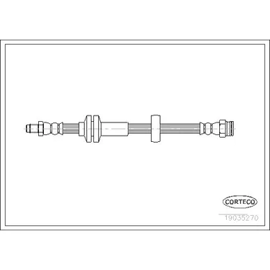 Шланг тормозной FIAT DUCATO c бортовой платформой 100 Multijet 2,2 D/120 Multijet 2,3 D 06-, DUCATO CORTECO 19035270