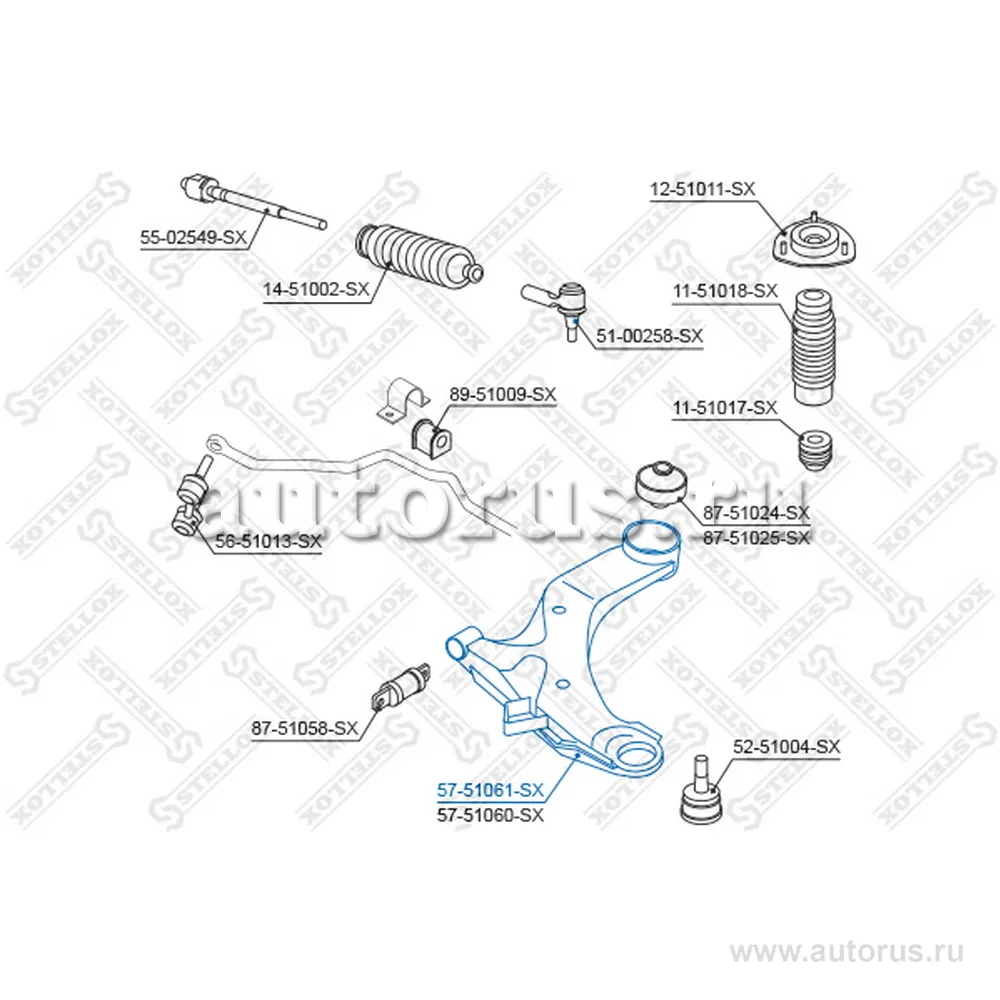 Рычаг левый Hyundai Elantra/Lantra 00> STELLOX 57-51061-SX