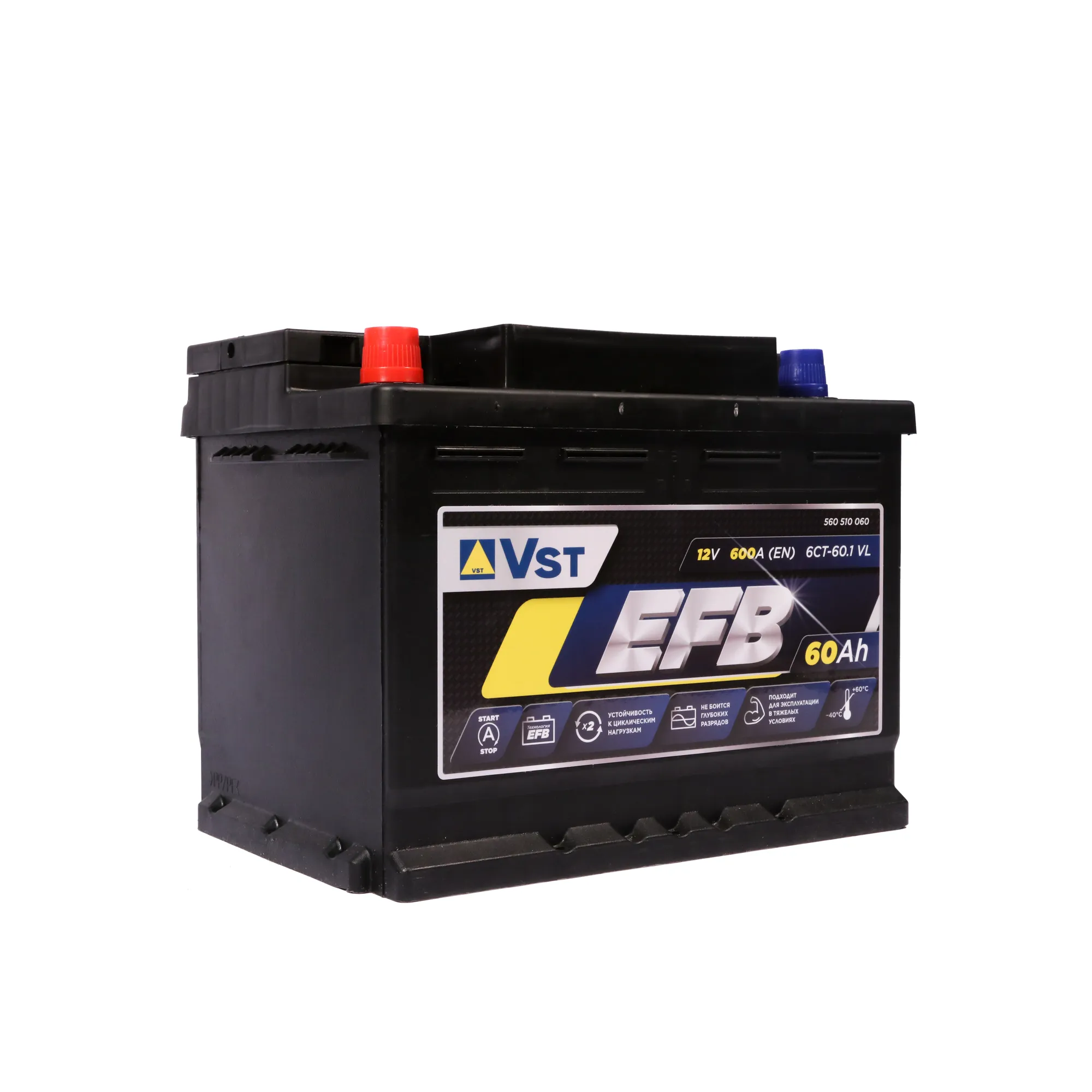 Аккумулятор VST EFB Stop&Go 60 А/ч Прямая L+ 242x175x190 EN600 А
