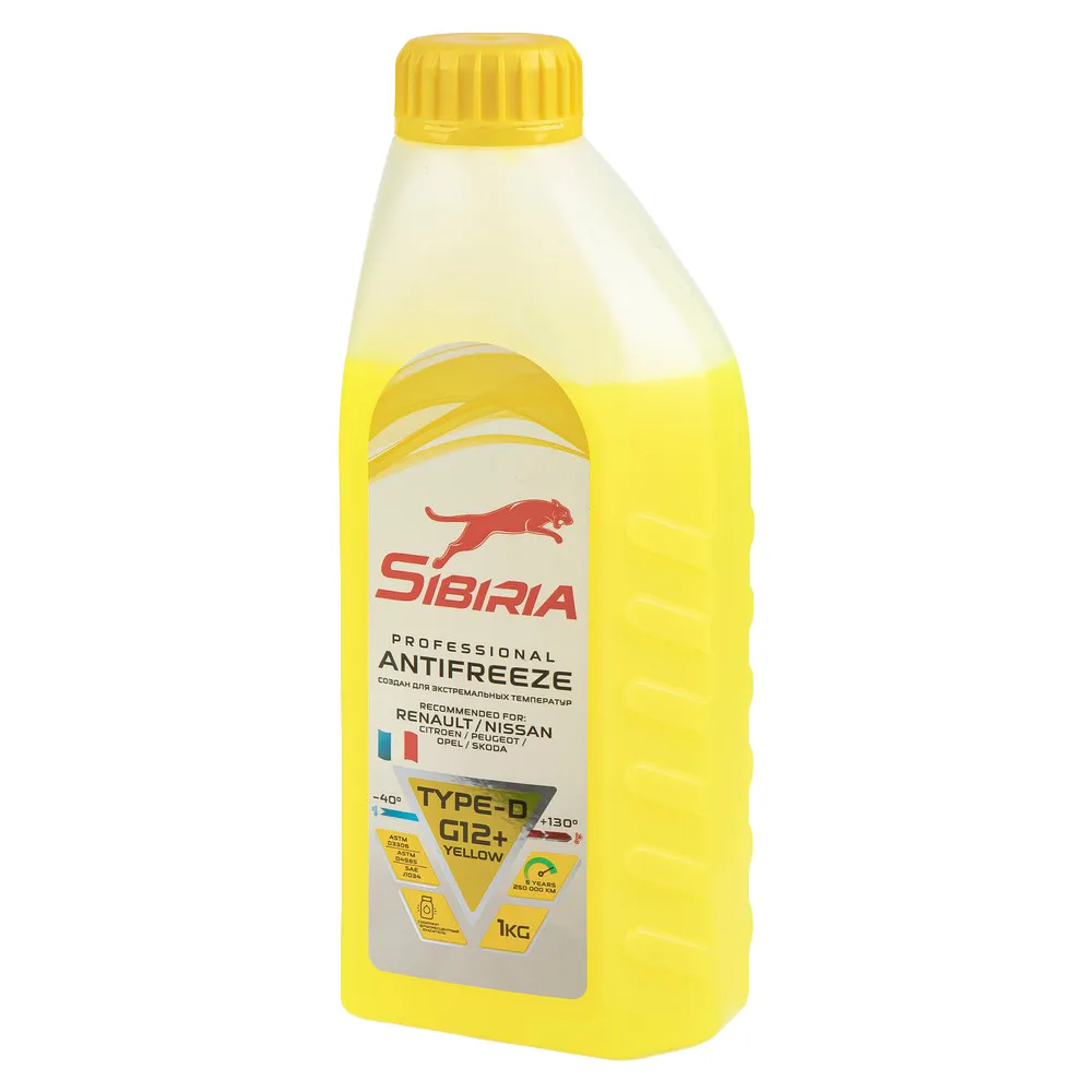 Антифриз готовый карбоксилатный желтый SIBIRIA -40 G12+ 1 л SIBIRIA 963894