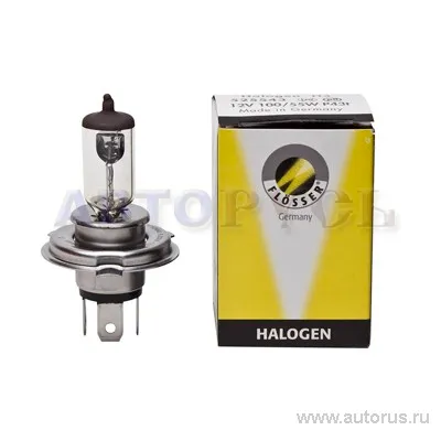 Лампа галогенная 12V H4 100/55W белый 1 шт. картон FLOSSER 525543