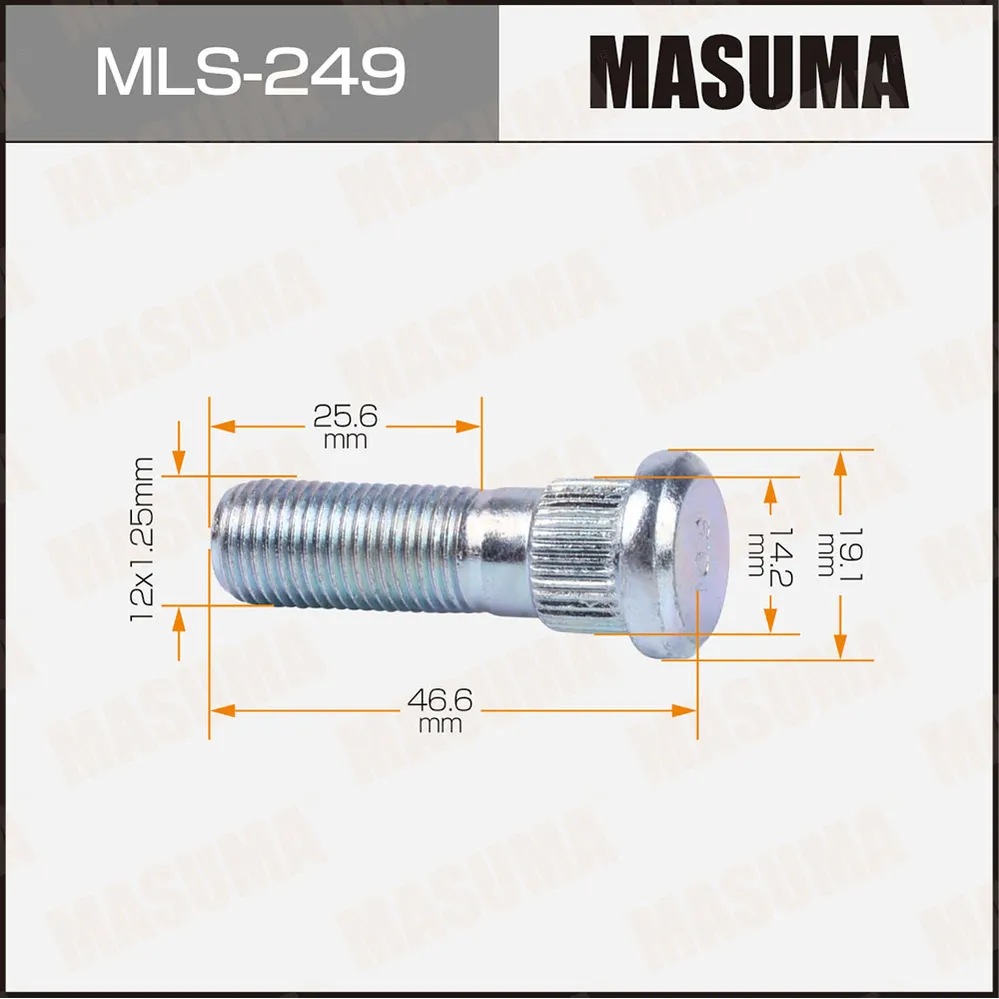 Шпилька колесная (комплект 20 шт, цена за 1 шт.) MASUMA MLS-249