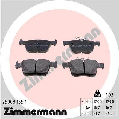 Тормозные колодки ZIMMERMANN 250081651