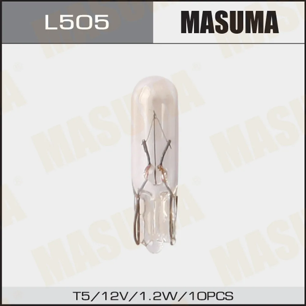 Лампа 12V T5 1,2W MASUMA 1 шт. картон L505