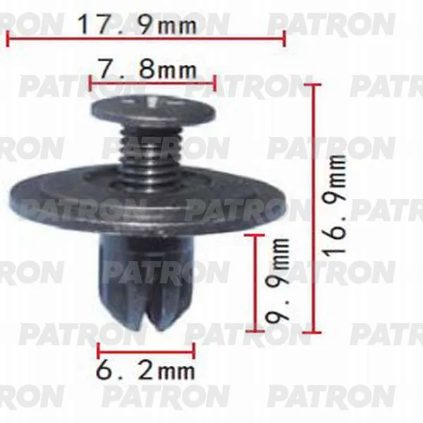 Клипса пластмассовая Honda распорная резьбовая PATRON P370316