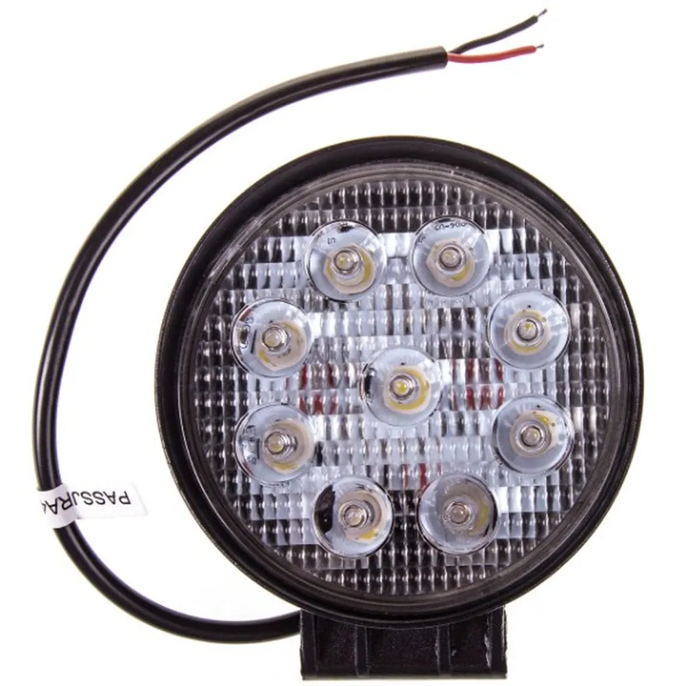 Фара светодиодная OFF ROAD 115мм диаметр круглая 12V/24V 27W 6000K 9 диодов Дальний свет, SKYWAY SKYWAY S07201017