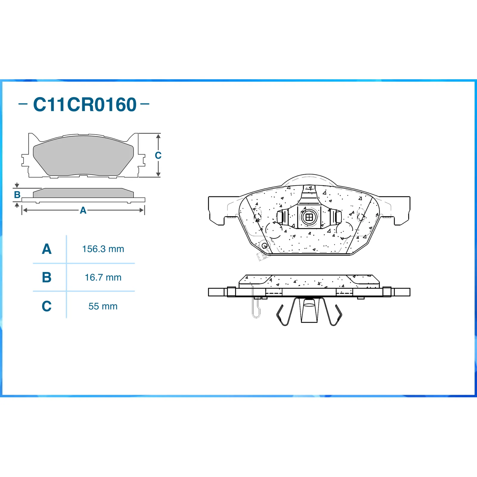 Колодки передние CWORKS C11CR0160