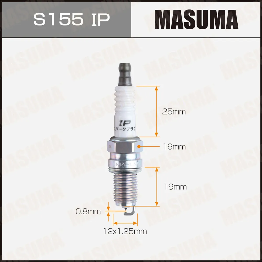Свеча зажигания IRIDIUM+PLATINUM (IKR9J8) MASUMA S155IP