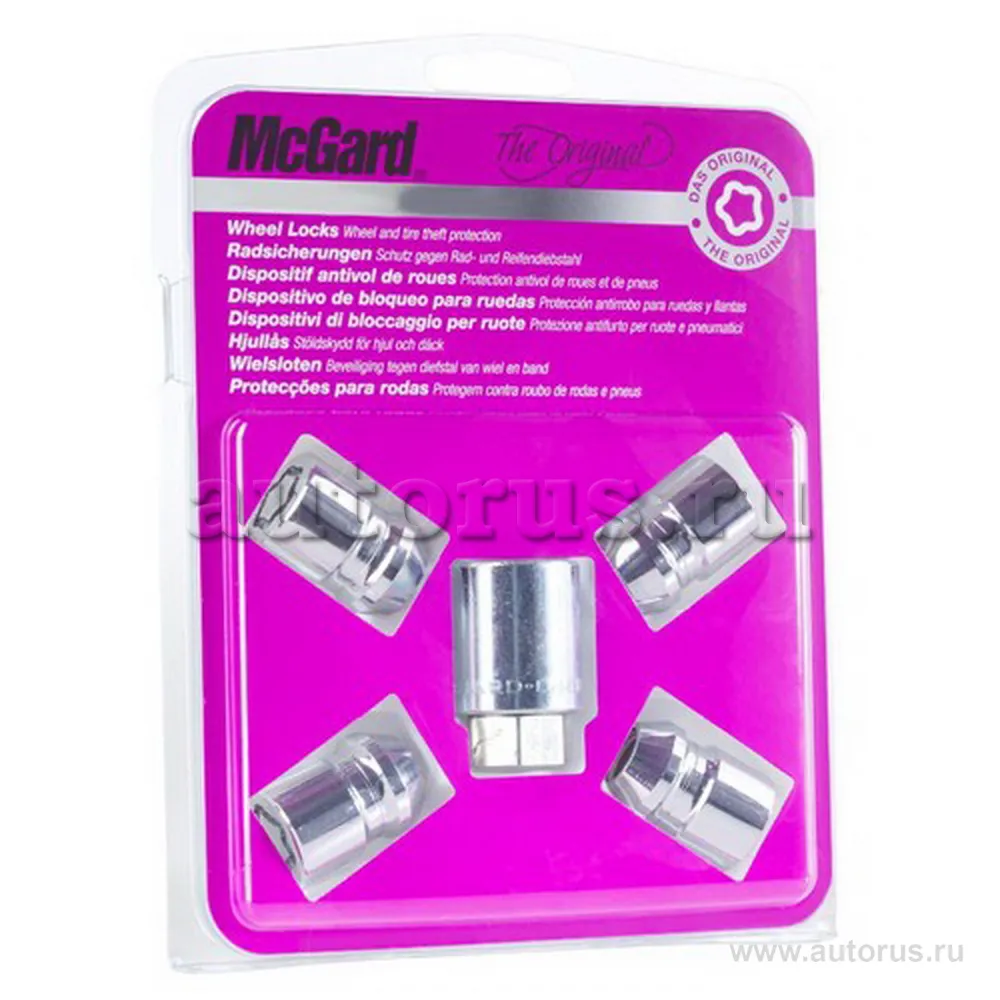 Секретки колесные гайка M12x1,5 хром, длинна 32,5 mm, конус, под ключ 21 mm