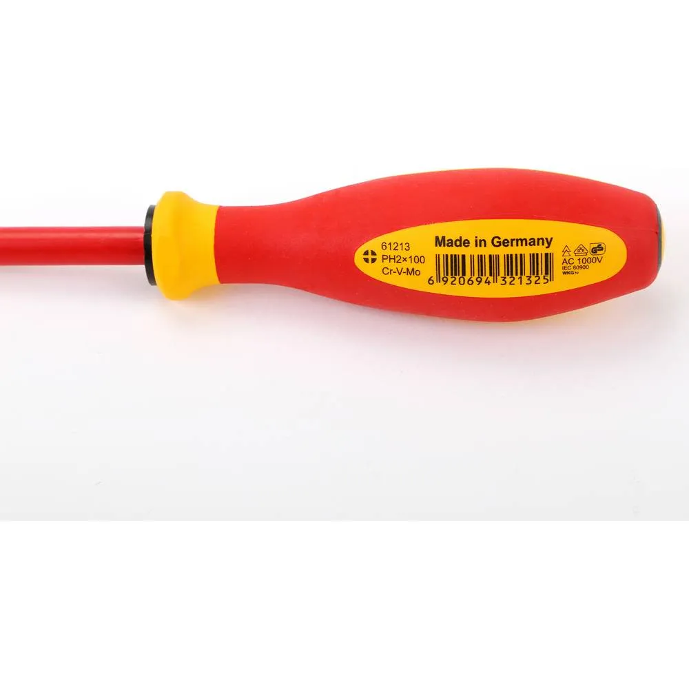 Отвертка изолированная, крестовая,, PH2х100 мм . SATA 61213
