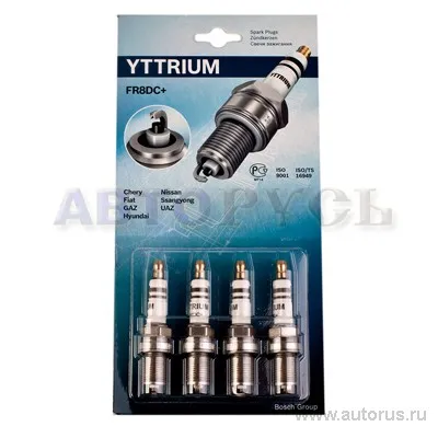 Свеча зажигания компл. (4шт) для а/м ГАЗ 405дв YTTRIUM FR8DC+ ключ.16 ЭЗ F01H7B0147HZ6