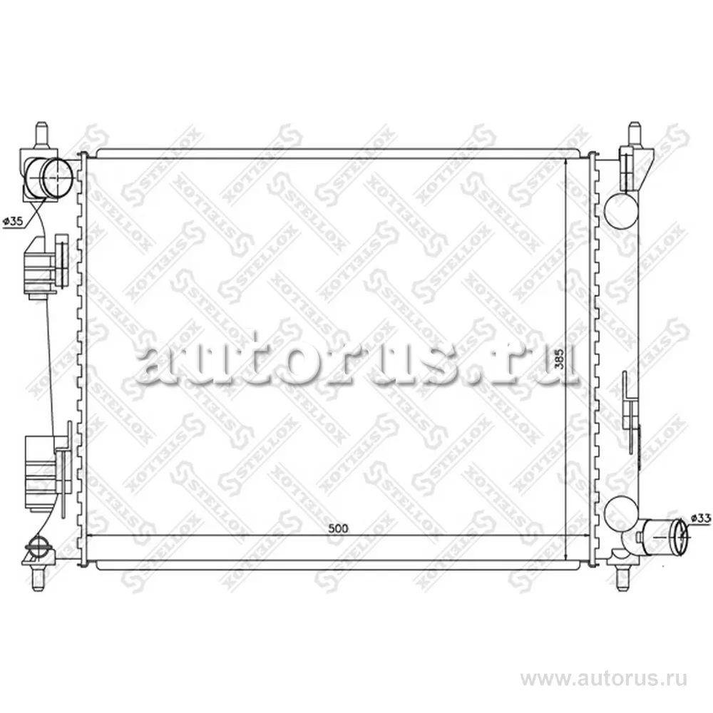 Радиатор системы охлаждения MКПП Hyundai Solaris 1.4i-1.6i, Kia Ri STELLOX 10-26517-SX
