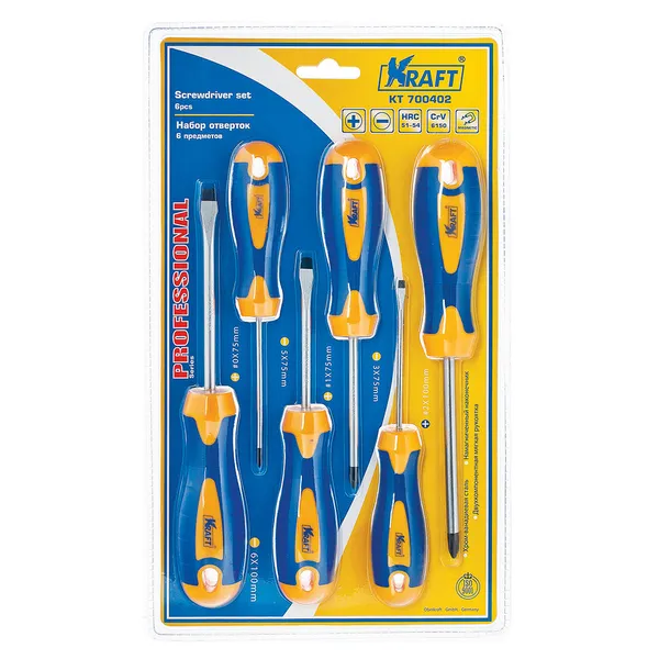 Набор отверток 6 шт, KRAFT KT 700402