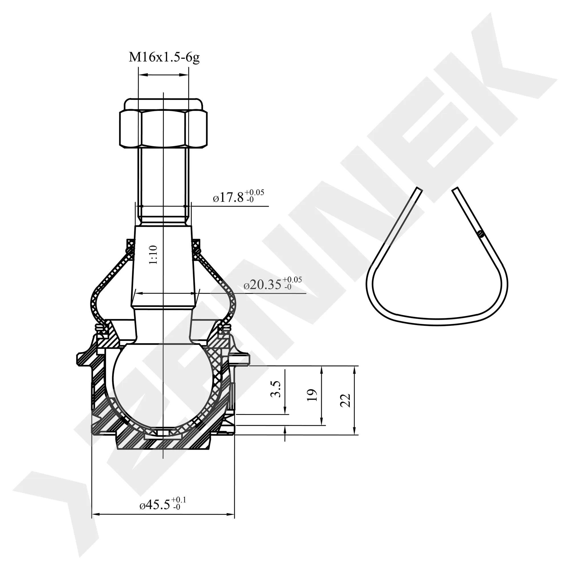 Опора шаровая верхняя VW T4 90 ZENNEK DBJ0022