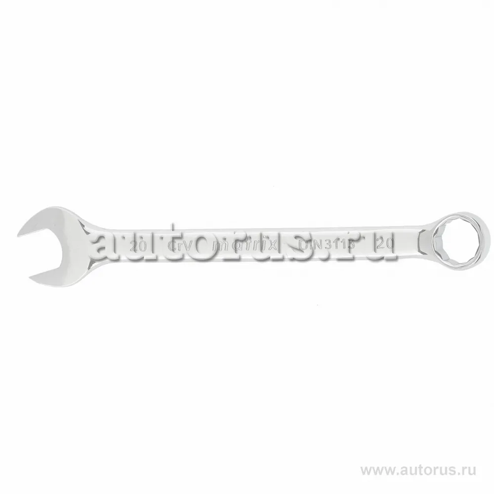 Ключ комбинированный, 20 мм, CrV, полированный хром MATRIX 15164