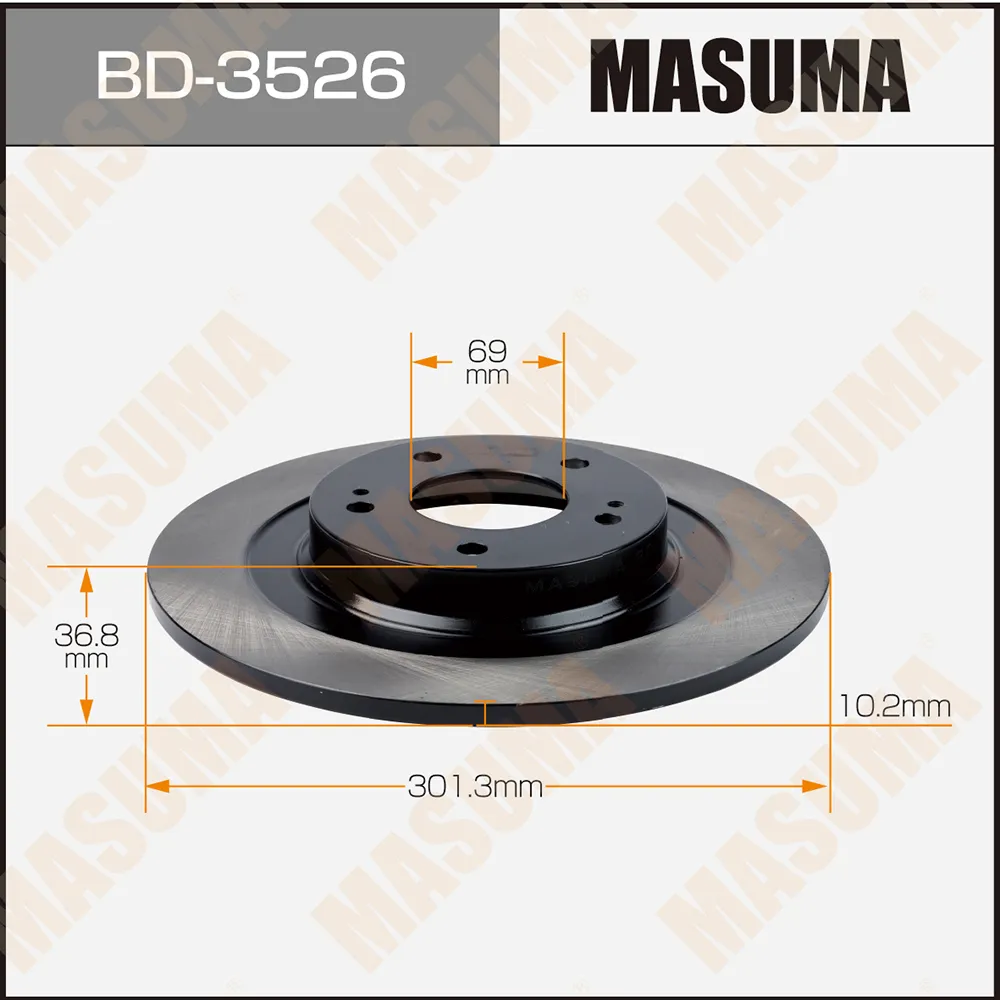 Диск тормозной MASUMA rear ASX, OUTLANDER / GA1W, GF8W уп.2 MASUMA BD3526