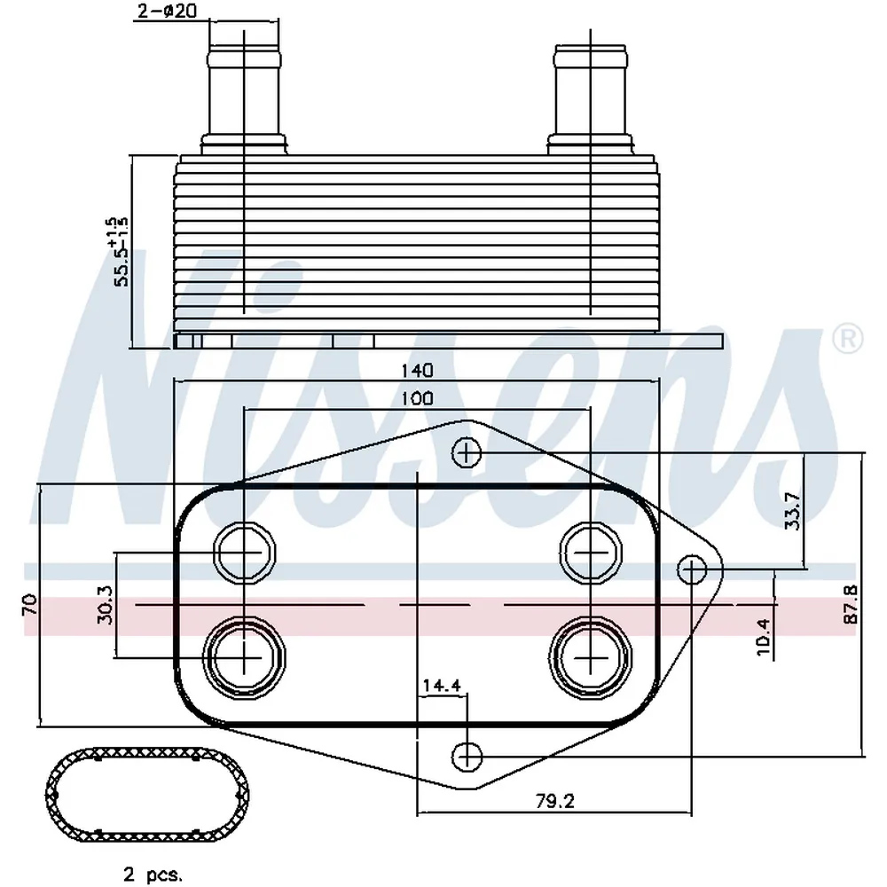 Масляный радиатор BMW 3 98-05, 5 00-03, NISSENS 90675