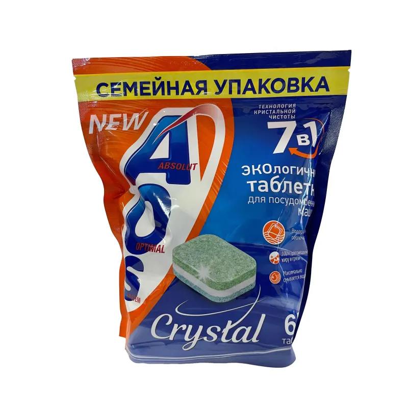 Таблетки для посудомоечных машин АПМ AOS Crystal 65шт/уп 1560815