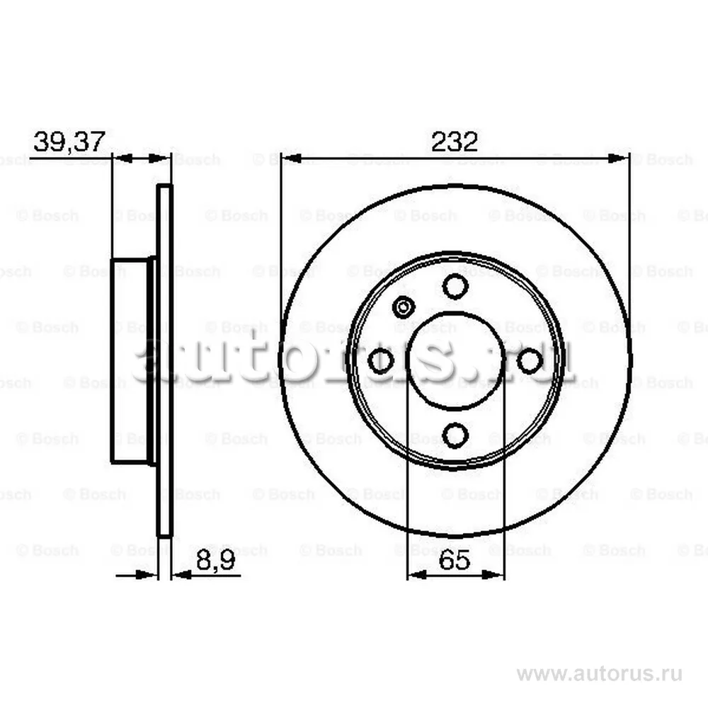 Диск тормозной задний BOSCH 0 986 478 492