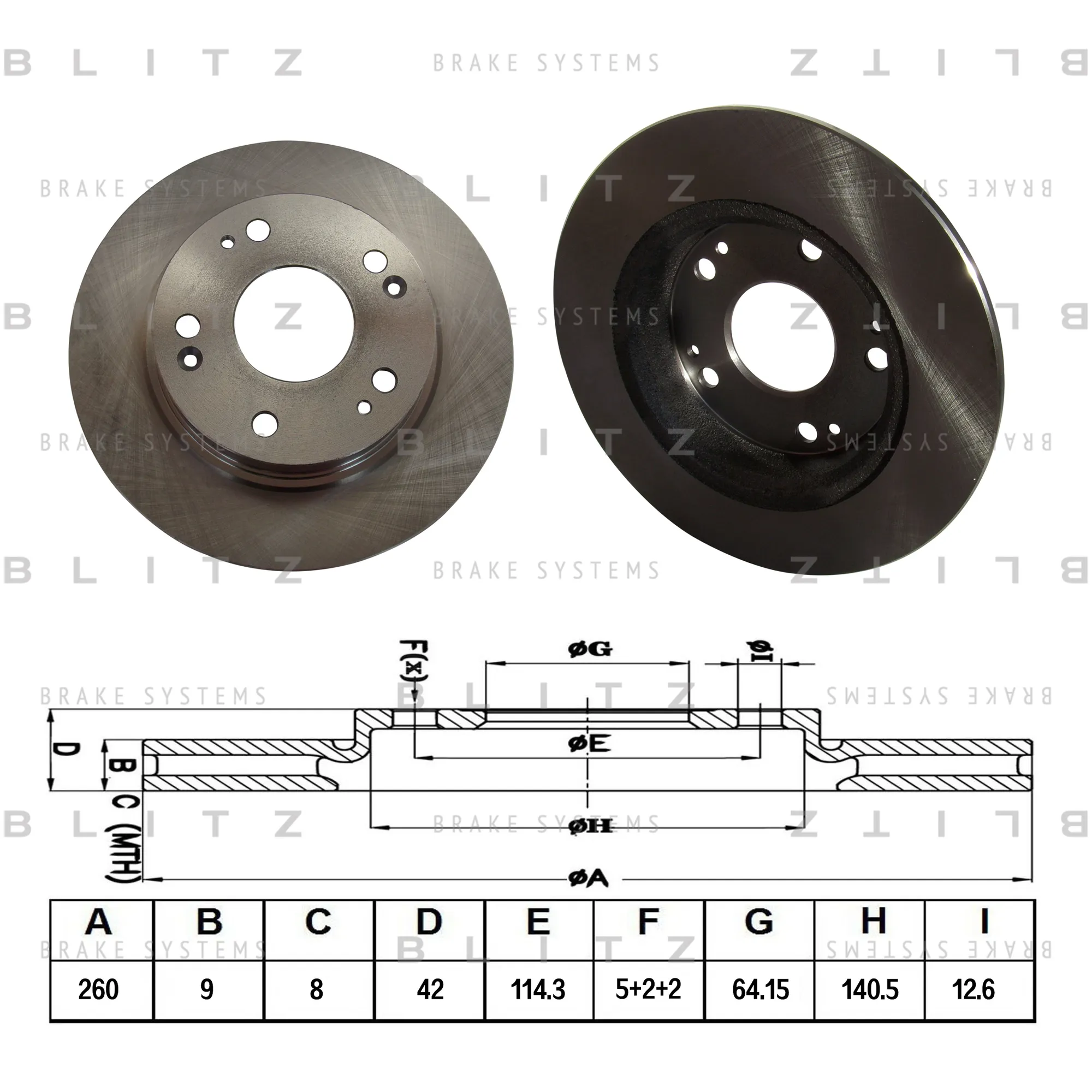 Диск тормозной задний HONDA CIVIC 06-> BLITZ BS0277