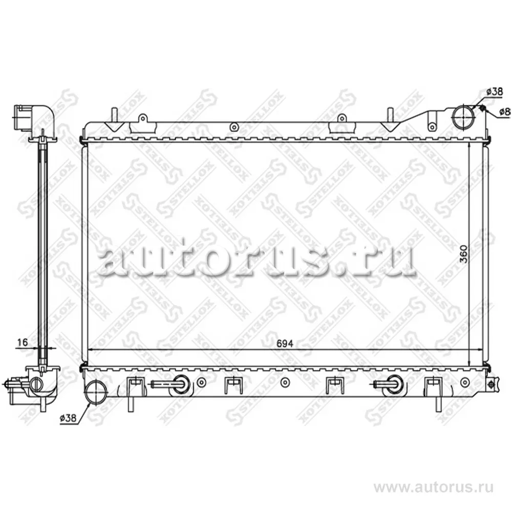Радиатор охлаждения АКПП, БЕЗ ГОРЛОВИНЫ SUBARU FORESTER 2.0I 02-05 45111SA010 STELLOX 1025396SX