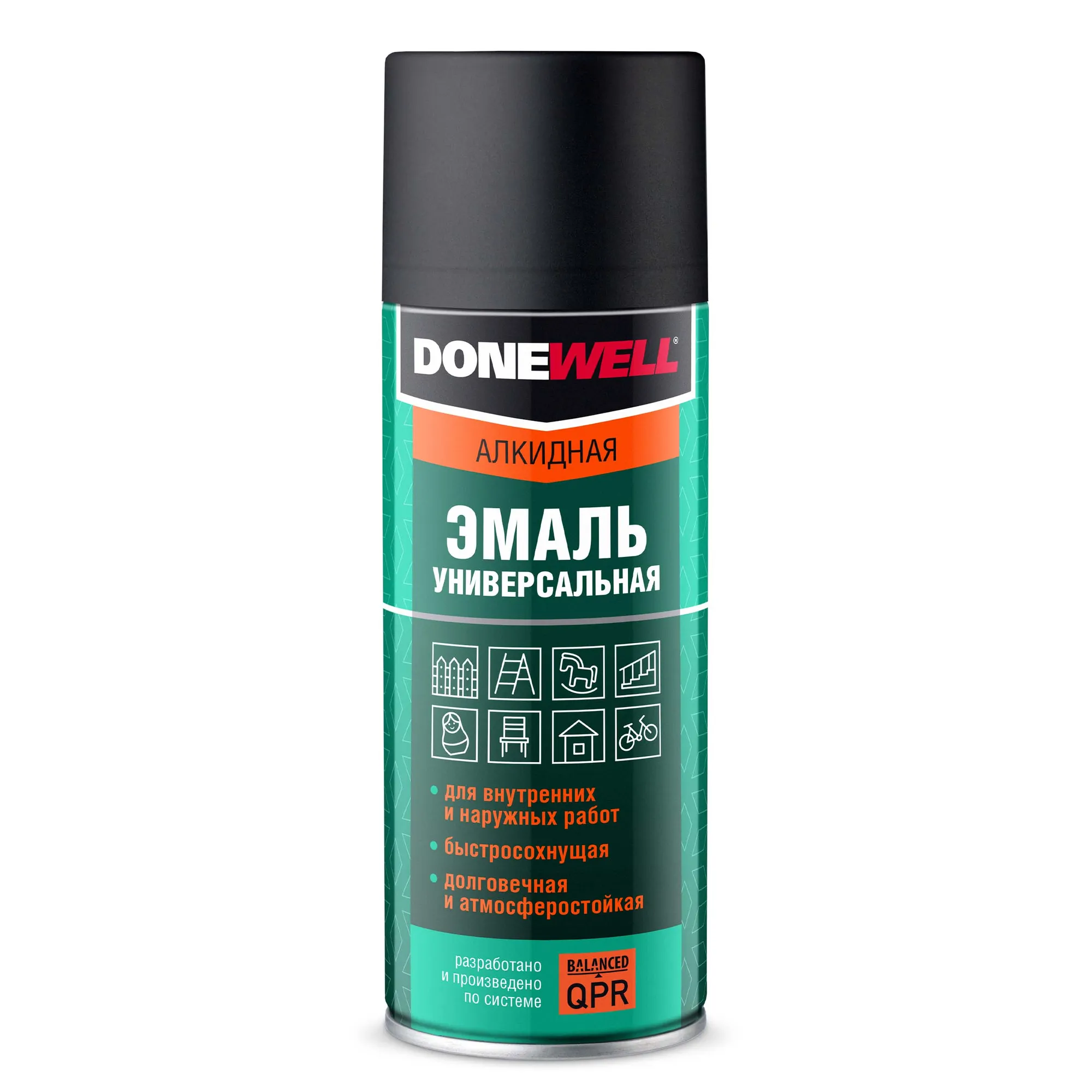 Эмаль универсальная черная матовая 520 мл DONEWELL DW-1102