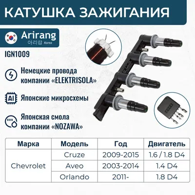 Катушка зажигания ARIRANG IGN1009