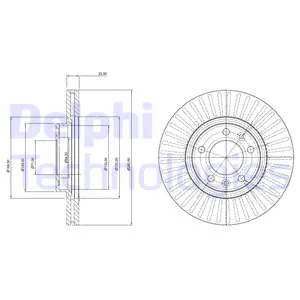 Диск тормозной передний DELPHI BG3835
