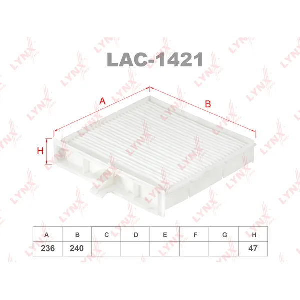 Фильтр салонный LYNXauto LAC-1421