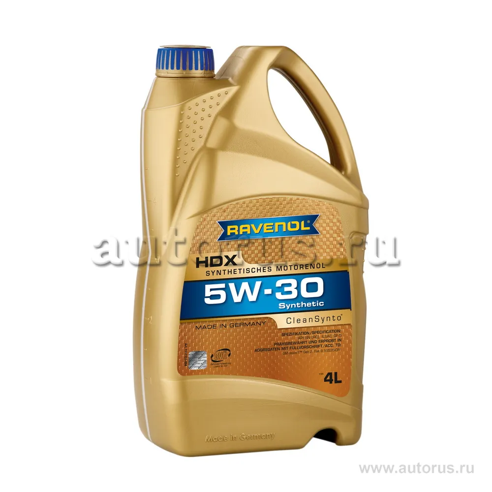 Моторное масло RAVENOL HDX SAE 5W-30 (4л) 1111125-004 (4014835858572)