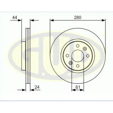 Диск тормозной передний вентилируемый RENAULT LAGUNA I MEGANE I SCENIC 280X24 G.U.D GDB124158
