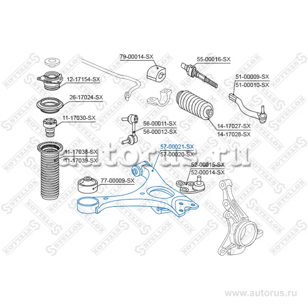 Рычаг нижн. перед. л. Honda Civic 06 (5700020_SX) STELLOX 5700021_SX