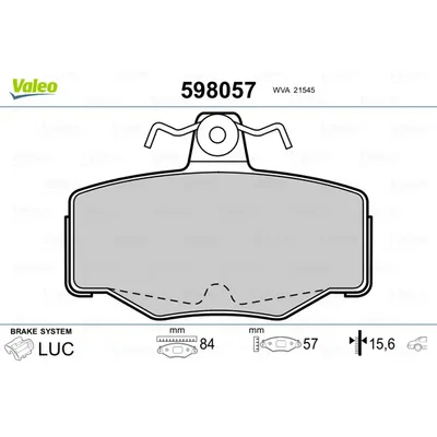 Колодки тормозные NISSAN ALMERA/PRIMERA 00- задн. VALEO 598057