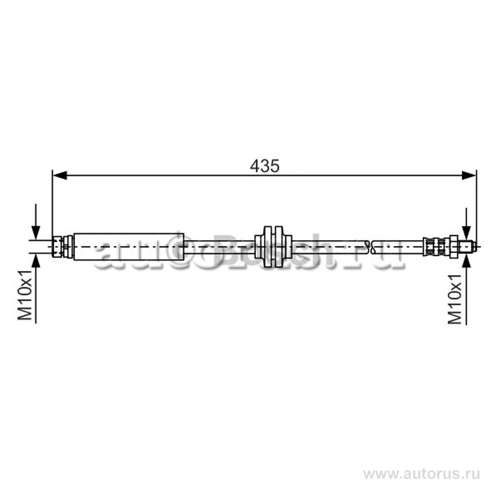 Шланг торм. зад.! L=435 Ford Focus II 1.4/1.6/1.8/1.6TDCi 04 BOSCH 1987481373