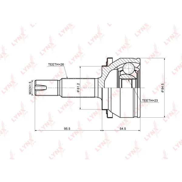 ШРУС наружный LYNXauto CO-3707