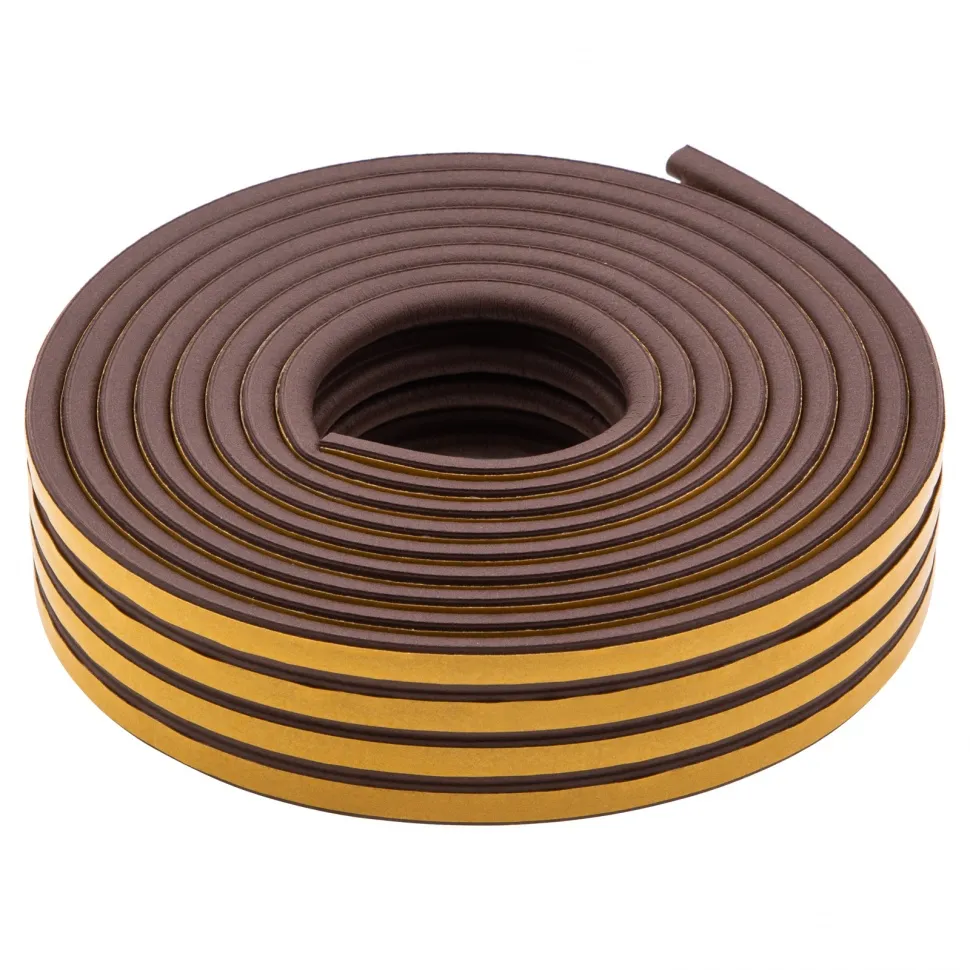 Уплотнитель резиновый, 12 м, профиль P, коричневый СИБРТЕХ 88908