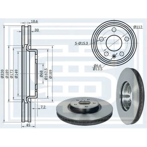 Диск тормозной AUDI A4 (8K)/ AUDI A6 (4G) передний STARKE 173-927