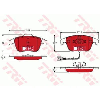 Колодки передние Ceramic Brake AUDI Q3/VW Sharan II/Tiguan TRW GDB1762DTE