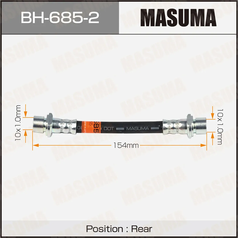 Шланг тормозной MASUMA T- /rear/ PRIUS, AURIS / ZVW30, NZE151H LH MASUMA BH6852