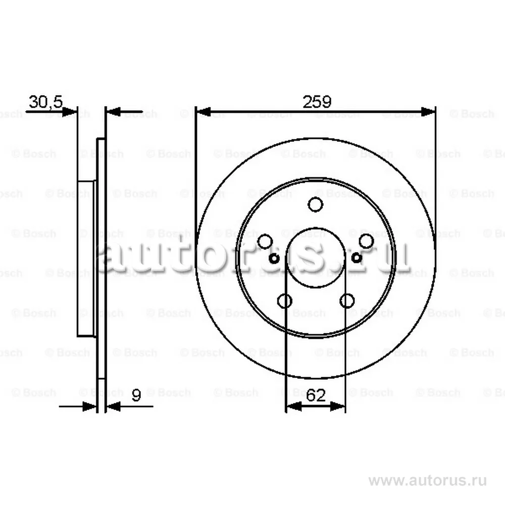 Диск тормозной задний BOSCH 0 986 479 418