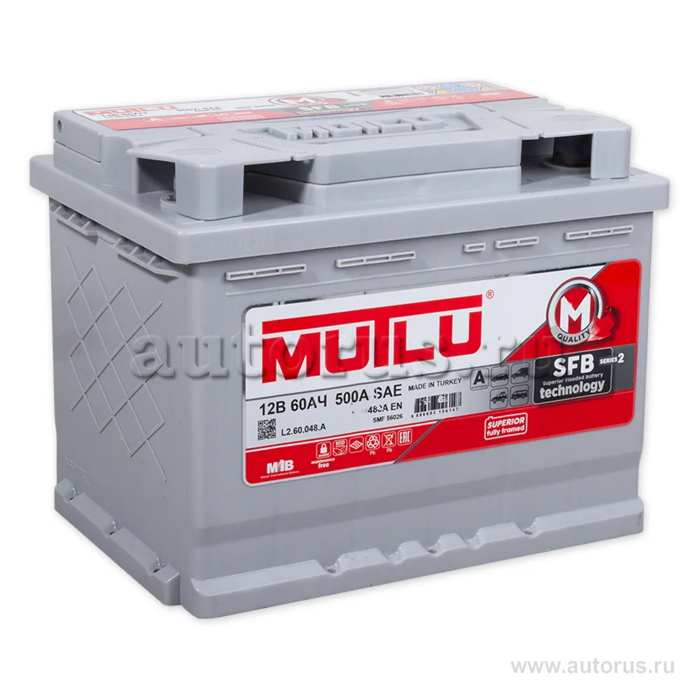 Аккумулятор MUTLU SFB 60 А/ч обратная R+ 242x175x190 EN480 А
