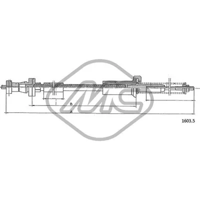 Трос газа REGATA 70-85 1,3 - 1,5 Metalcaucho 81424